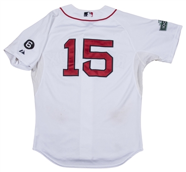 2012 Dustin Pedroia Game Used Boston Red Sox Home Jersey Worn on 08/27/12 Vs. Royals - Photo Matched To 2 Home Run Games (MLB Authenticated & Resolution Photomatch)